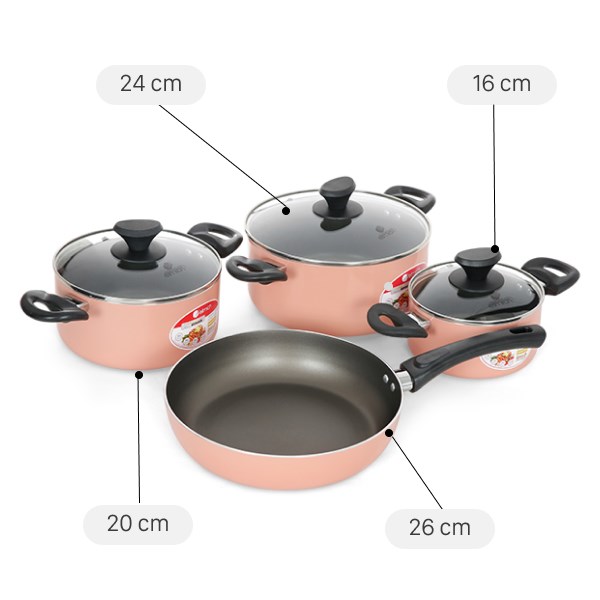 Bộ nồi chảo nhôm chống dính Elmich EL1162E